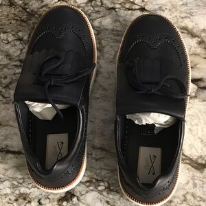 Gucci Black Leather Oxfords with Tan Sole